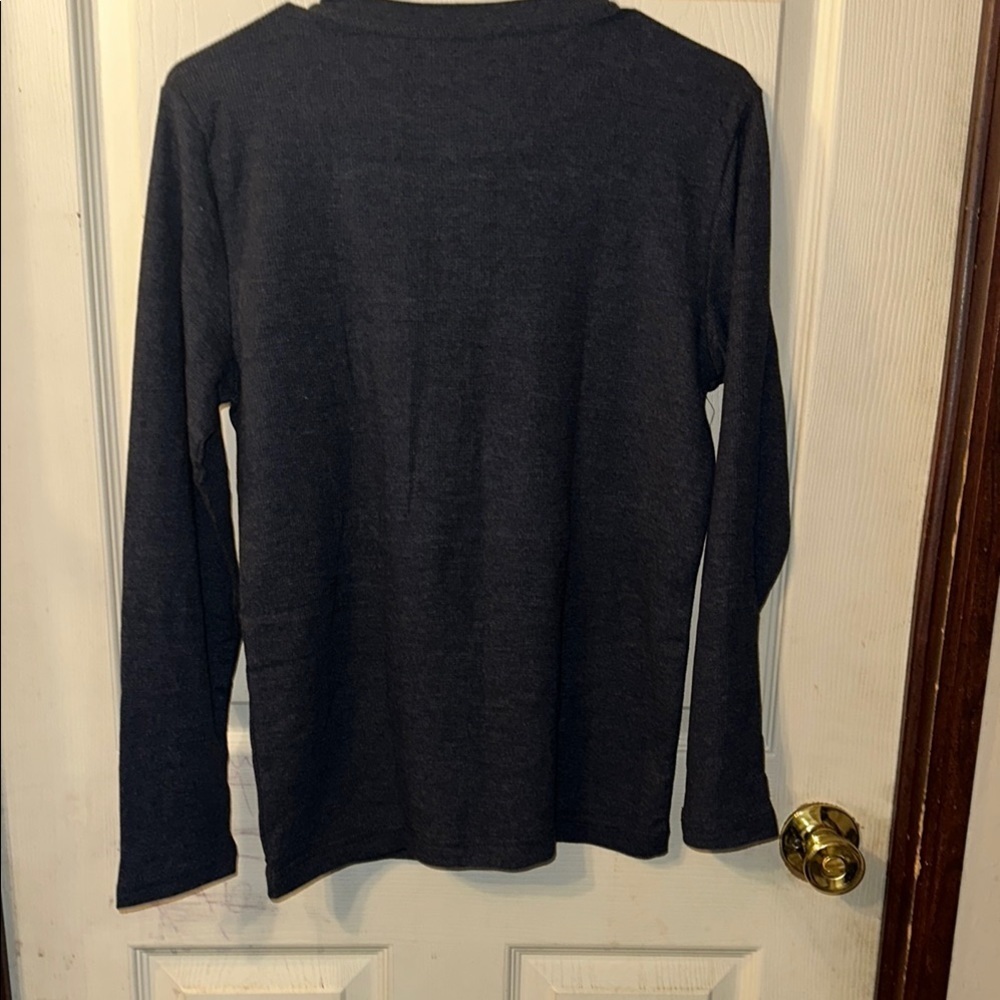 Levi's Boys Size XL 14-16 Navy Thermal Henley Tee Shirt Long Sleeve - Picture 4 of 4